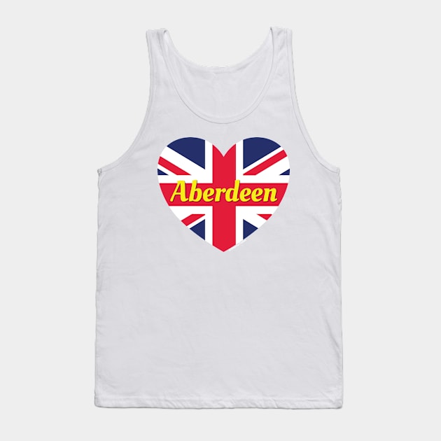 Aberdeen Scotland UK British Flag Heart Tank Top by DPattonPD